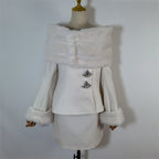 Sharon Off Shoulder Faux Fur Two Piece Set Flowering Girl
