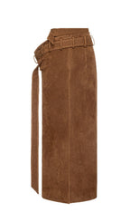 Giverny Brown Belt Maxi Skirt Flowering Girl