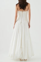 Nancy Bubble Hem Maxi Dress In Ivory Flowering Girl