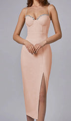 Strappy Slim Midi Dress Flowering Girl