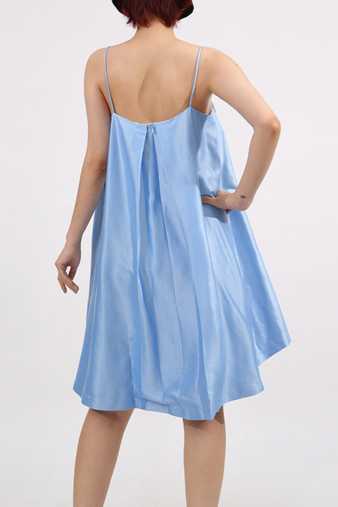 Edwina Applique Floral Embroidered Mini Dress In Blue Flowering Girl