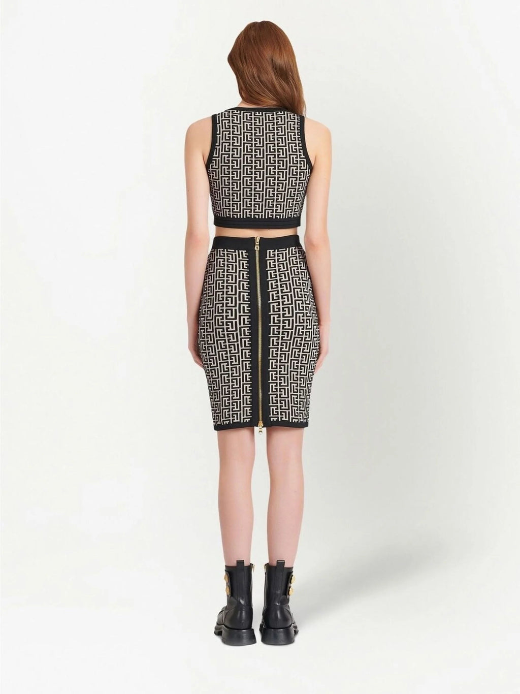 MONOGRAM-PATTERN CROPPED TOP Flowering Girl