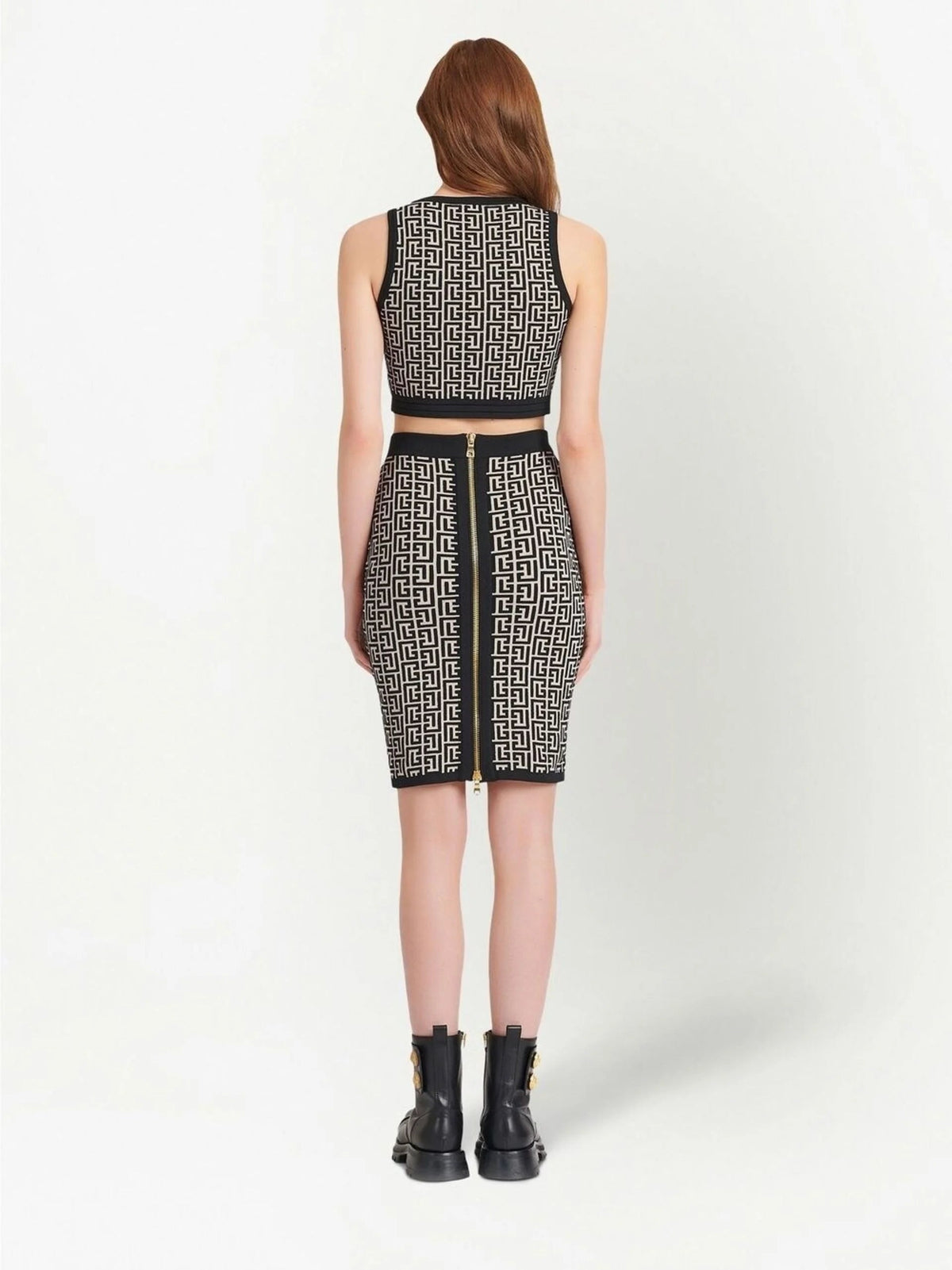 MONOGRAM-PATTERN CROPPED TOP Flowering Girl