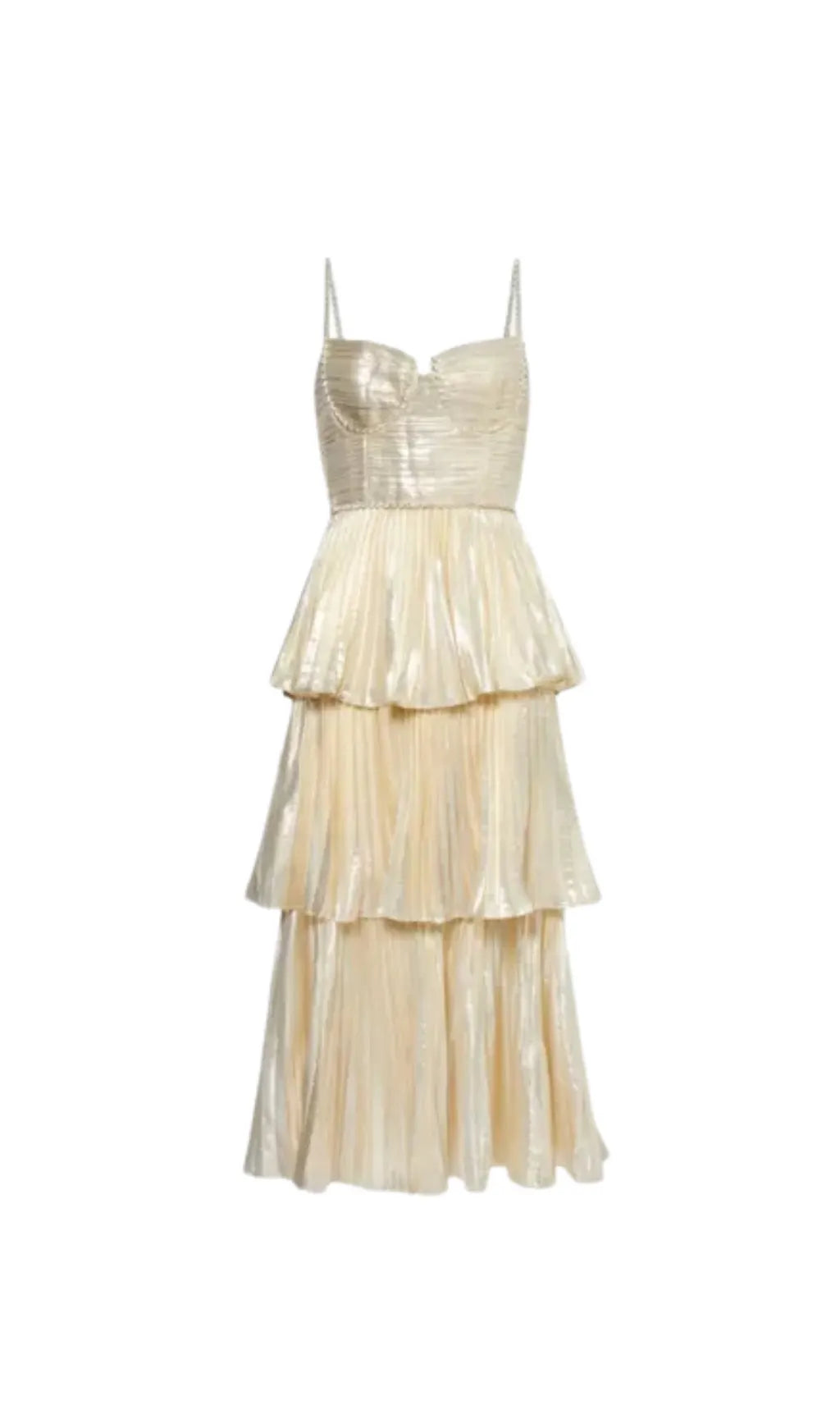 TIERED METALLIC MIDI DRESS Flowering Girl