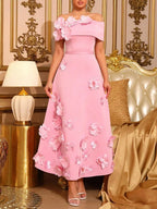 Jaelyn Pink Flower Maxi Dress Flowering Girl