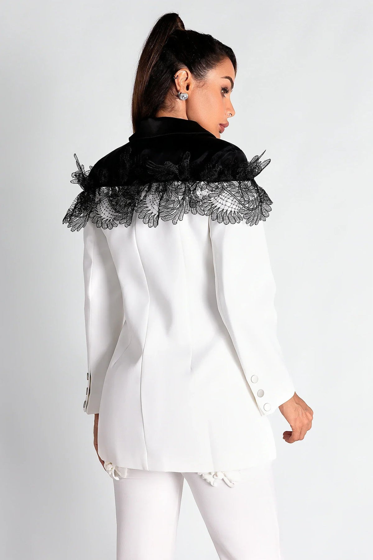 Sekani Patchwork Lace Blazer Top Flowering Girl
