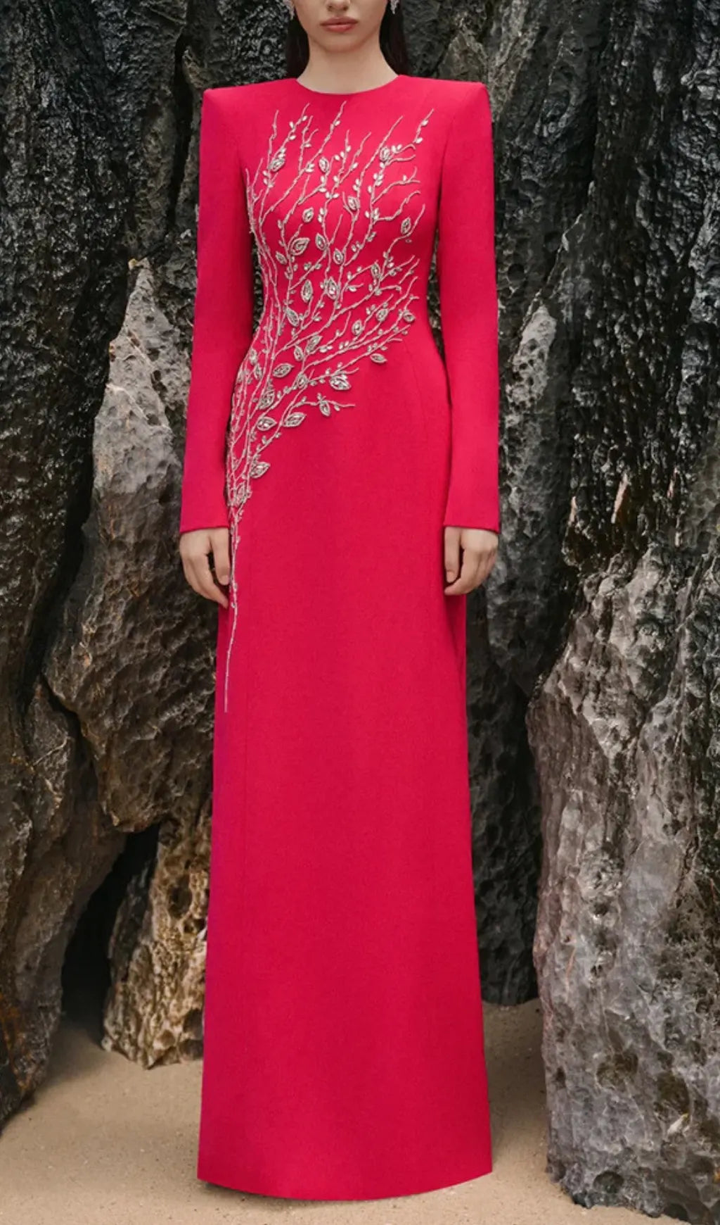 Gaiana Crystal Long Sleeve Maxi Dress Flowering Girl