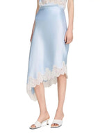 Asymmetric Satin Skirt Flowering Girl