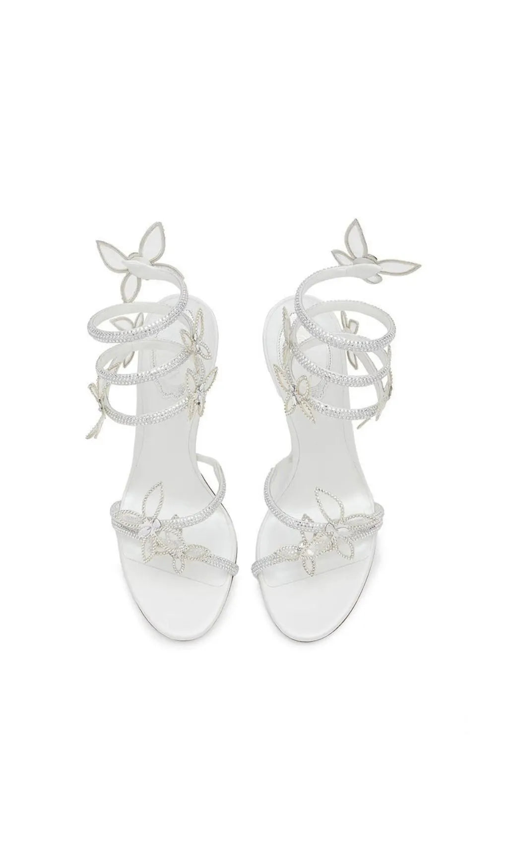 Kylia White Diamante Butterfly Heels Flowering Girl