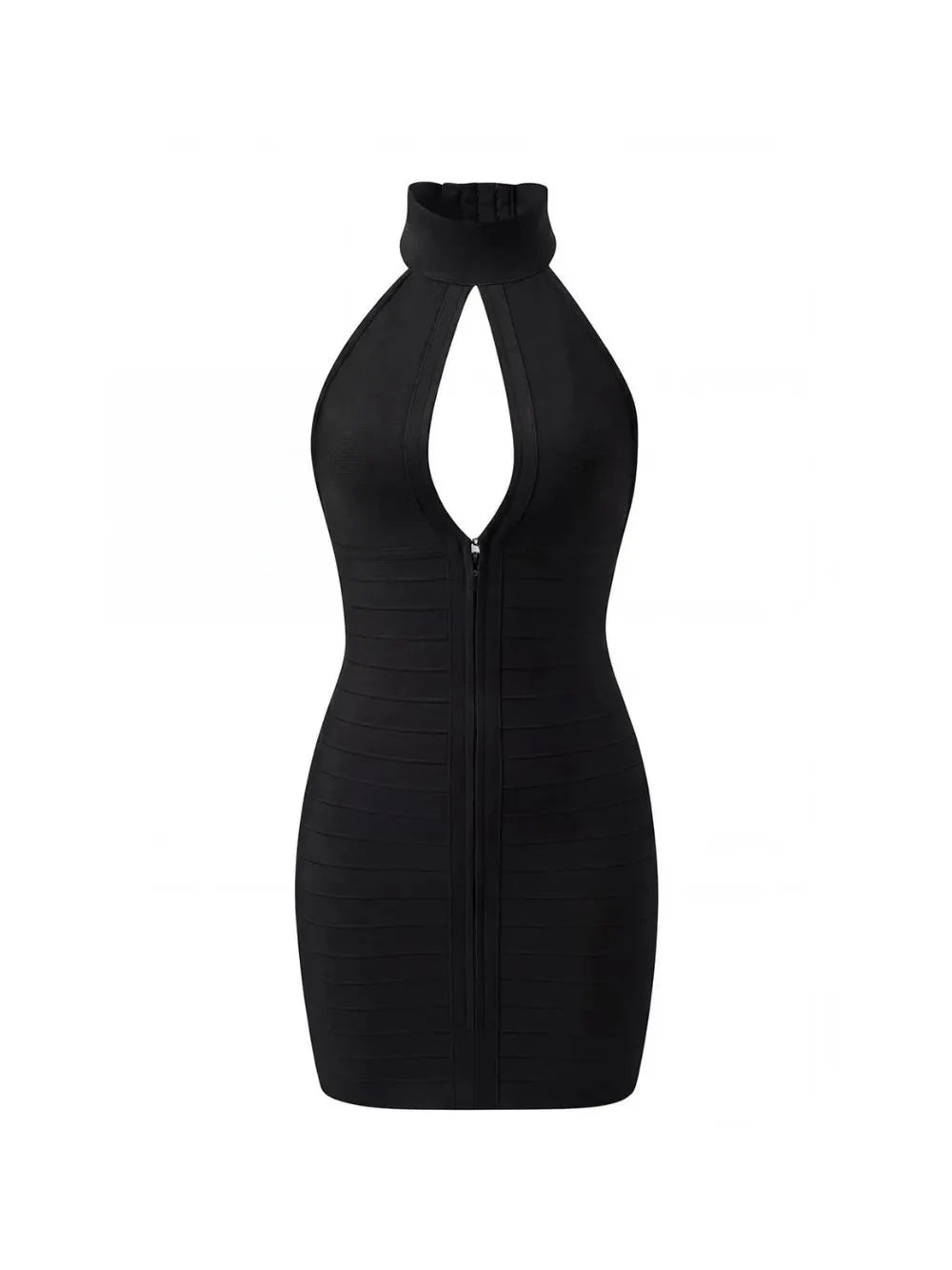Farenzi Cutout Bandage Mini Dress In Black Flowering Girl