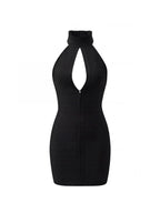 Farenzi Cutout Bandage Mini Dress In Black Flowering Girl