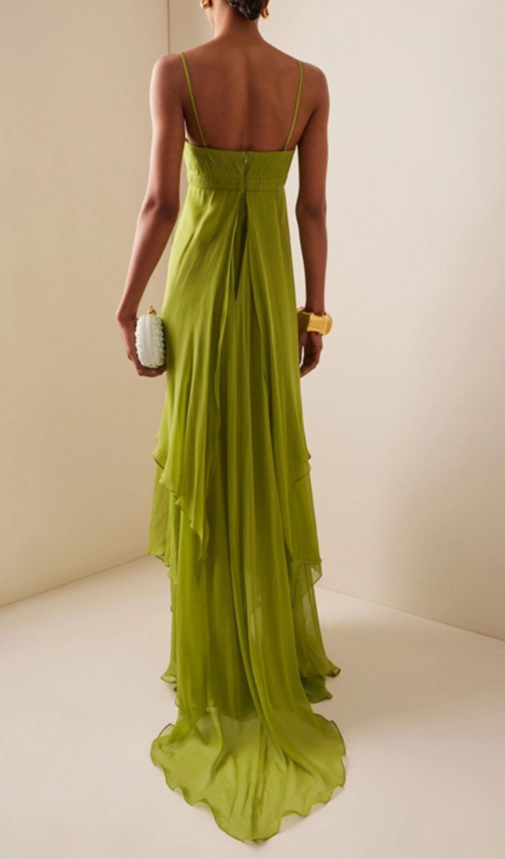 Emmalia Green Irregular Hem Maxi Dress Flowering Girl