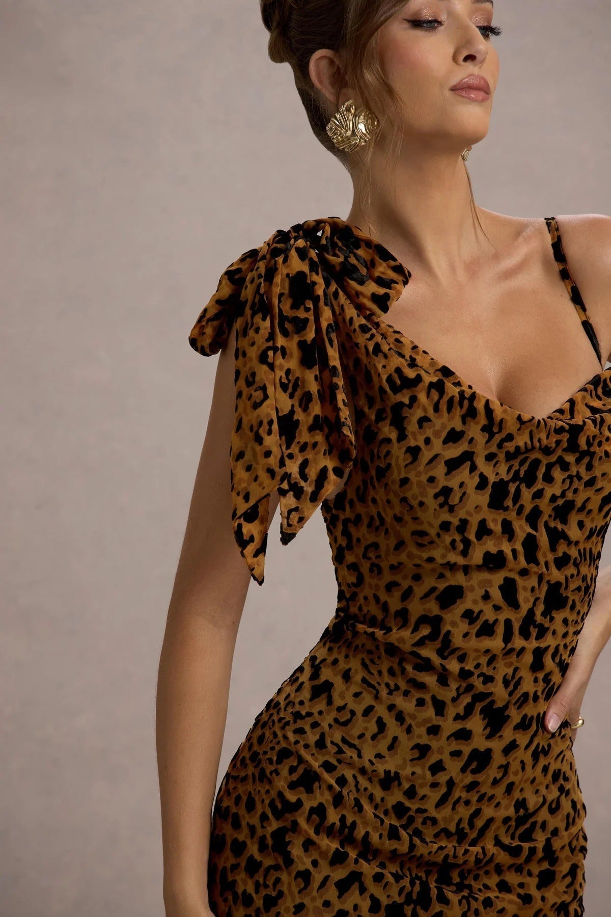 Leopard Print Slip Maxi Dress Flowering Girl