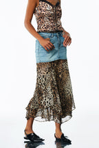 Amalfrida Deconstruct Ruffle Denim Skirt Flowering Girl