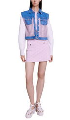 BATRI MIXED MEDIA DENIM JACKET Flowering Girl