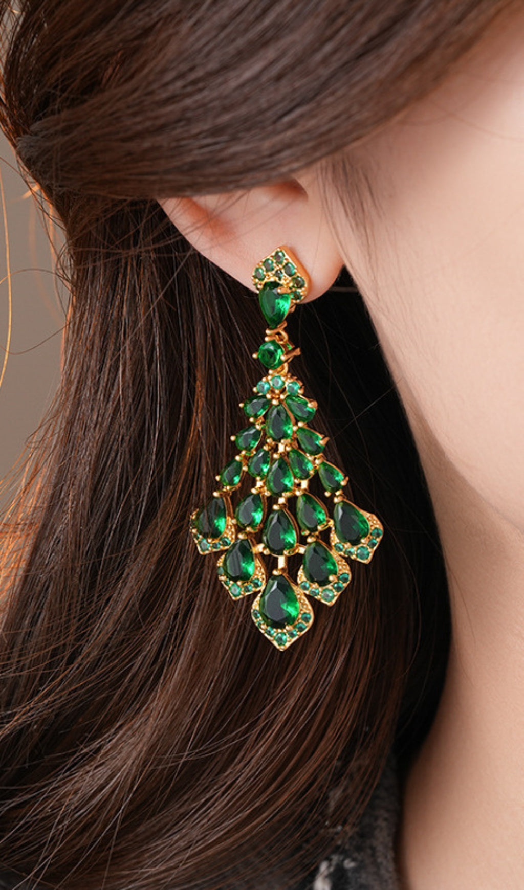 Danton Green Diamond Earrings Flowering Girl