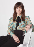 Sonya Tuileries Print Silk Shirt Flowering Girl