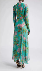 Baia Green Floral Long Sleeve Maxi Dress Flowering Girl