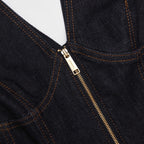 Elizabeth Indigo Denim Mini Dress Flowering Girl
