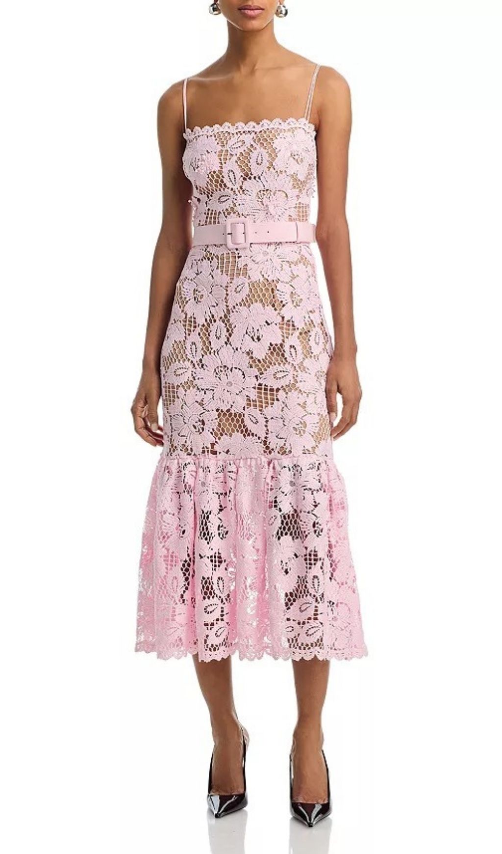 Crochet Lace Midi Dress Flowering Girl