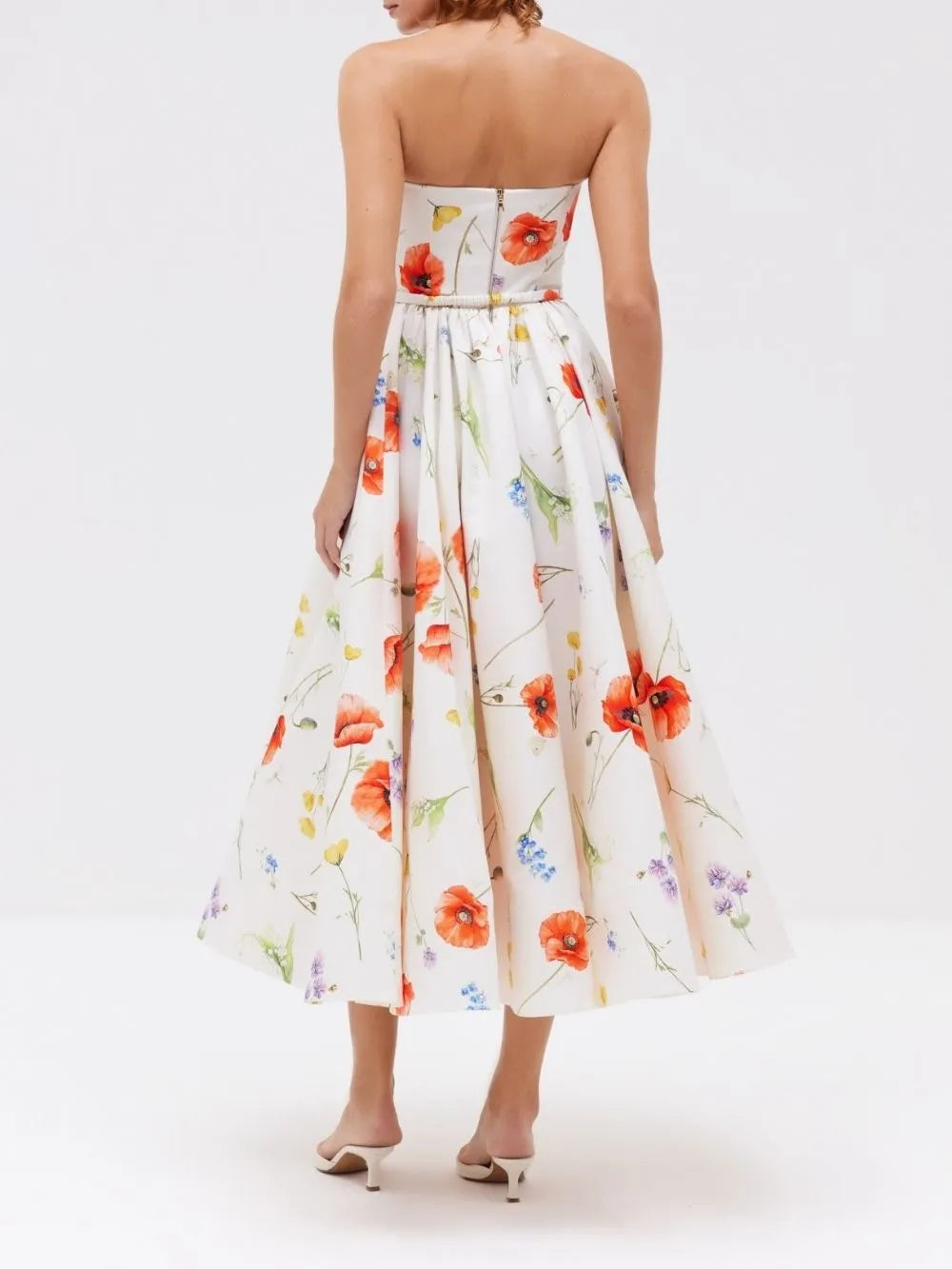 Manjit Strapless Floral Midi Dress Flowering Girl
