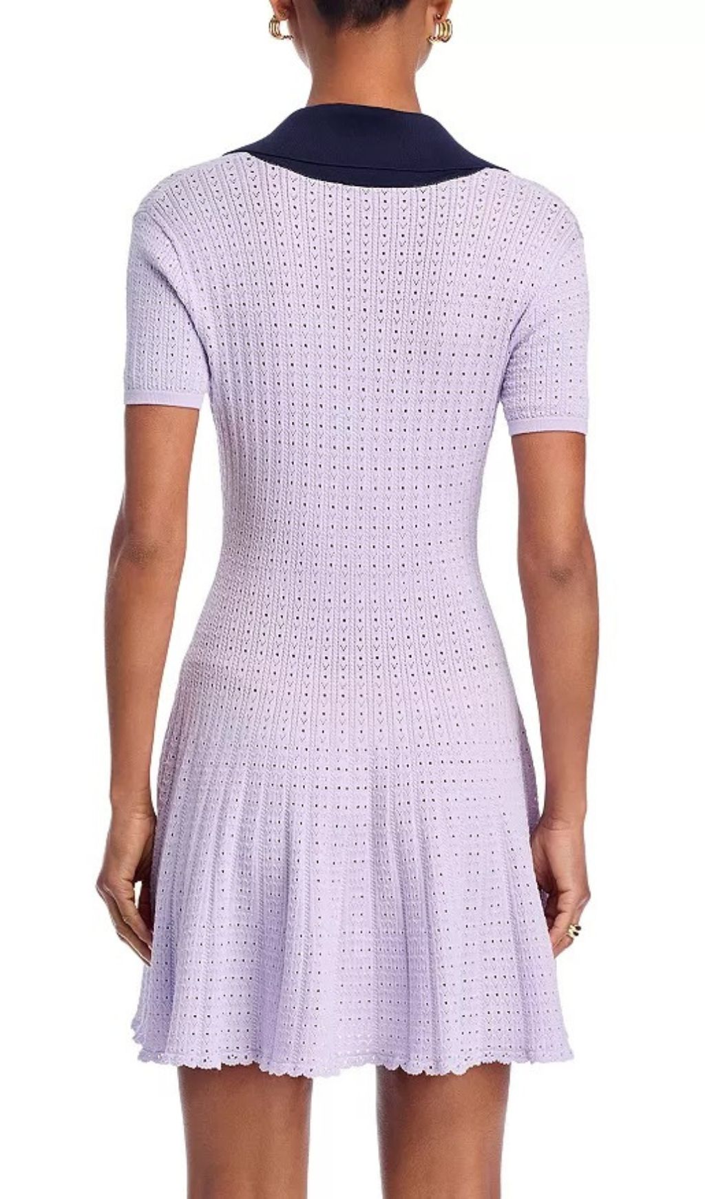 Lilac Pointelle Knit Mini Dress Flowering Girl