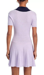 Lilac Pointelle Knit Mini Dress Flowering Girl
