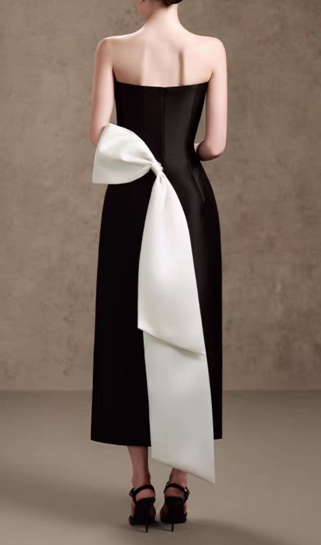 Hamlet Black Strapless Bow Midi Dress Flowering Girl