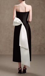 Hamlet Black Strapless Bow Midi Dress Flowering Girl