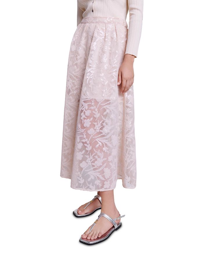 JUPON MESH FLORAL EMBROIDERED MAXI SKIRT Flowering Girl