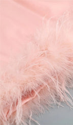 Satin Matching Set Mini Dress In Pink Flowering Girl
