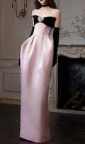 Karley Pink Strapless Flower Maxi Dress Flowering Girl