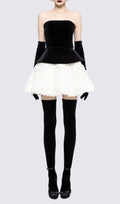 Gefion Strapless Lace-Up Flower Skirt Set Flowering Girl