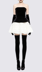 Gefion Strapless Lace-Up Flower Skirt Set Flowering Girl