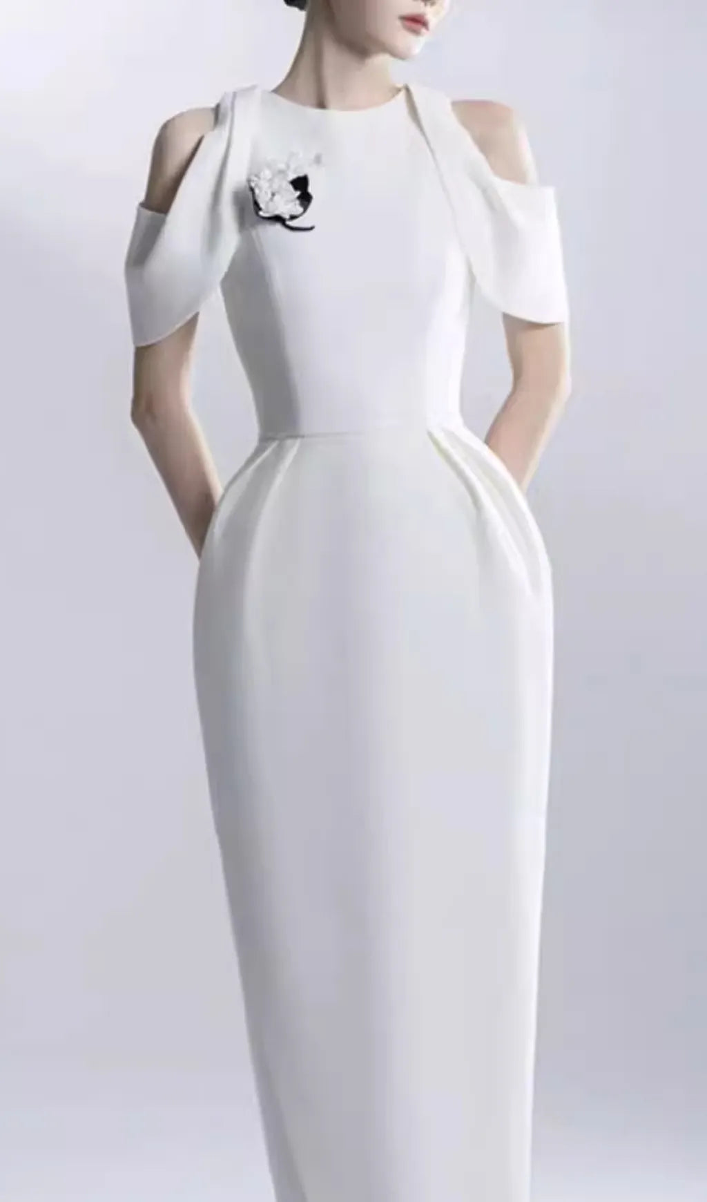 Chaeli White Embellished Midi Dress Flowering Girl