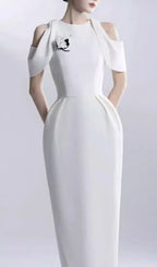 Chaeli White Embellished Midi Dress Flowering Girl
