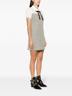 MIXED MEDIA LACE HOUNDSTOOTH DRESS Flowering Girl