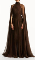 Franz Coffee Butterfly Mesh Maxi Dress Flowering Girl