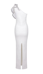 Annemarie Asymmetrical Flower Decor Dress