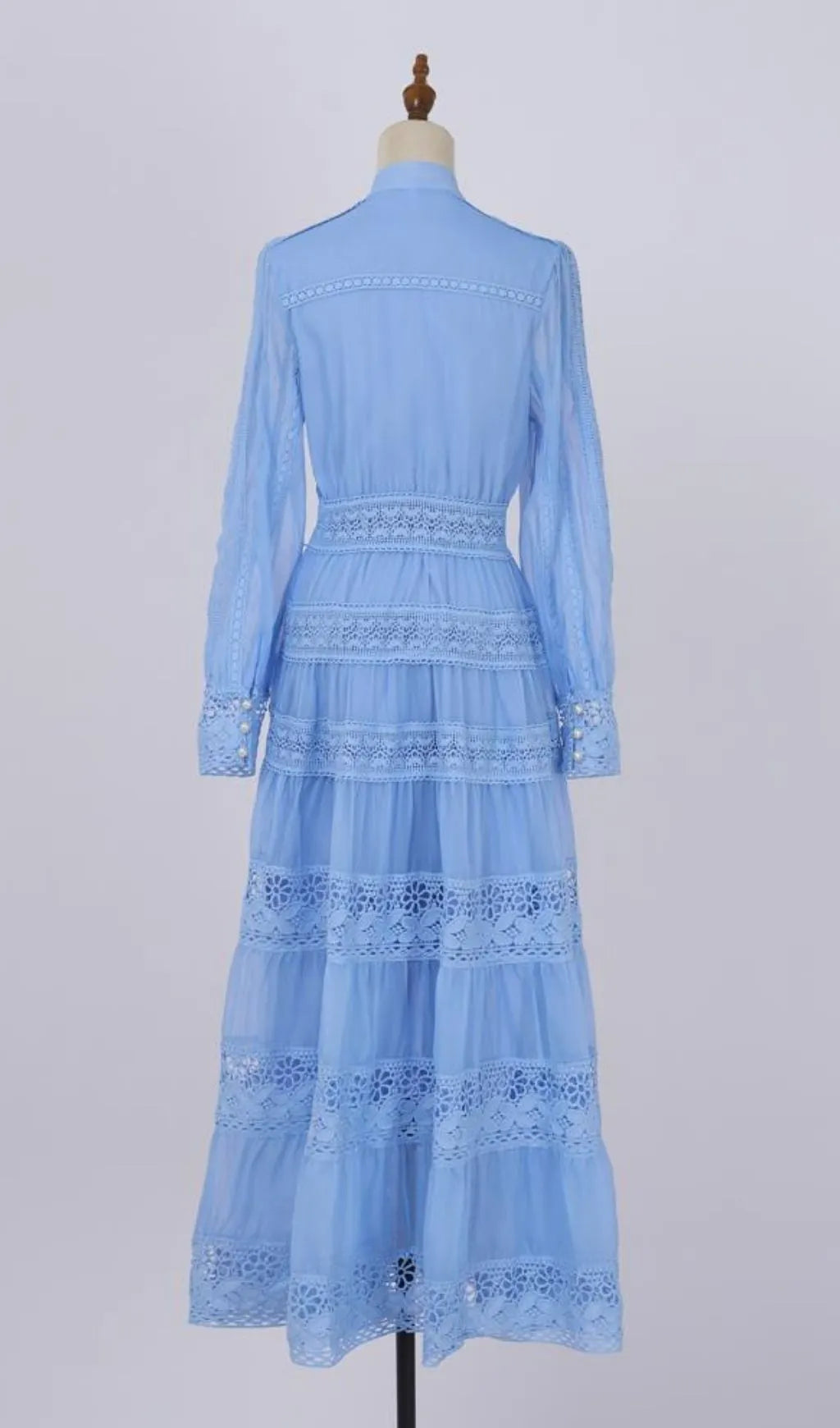 Kamaria Blue Long Sleeve Maxi Dress Flowering Girl