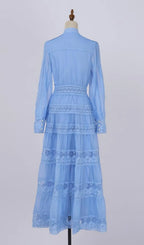 Kamaria Blue Long Sleeve Maxi Dress Flowering Girl