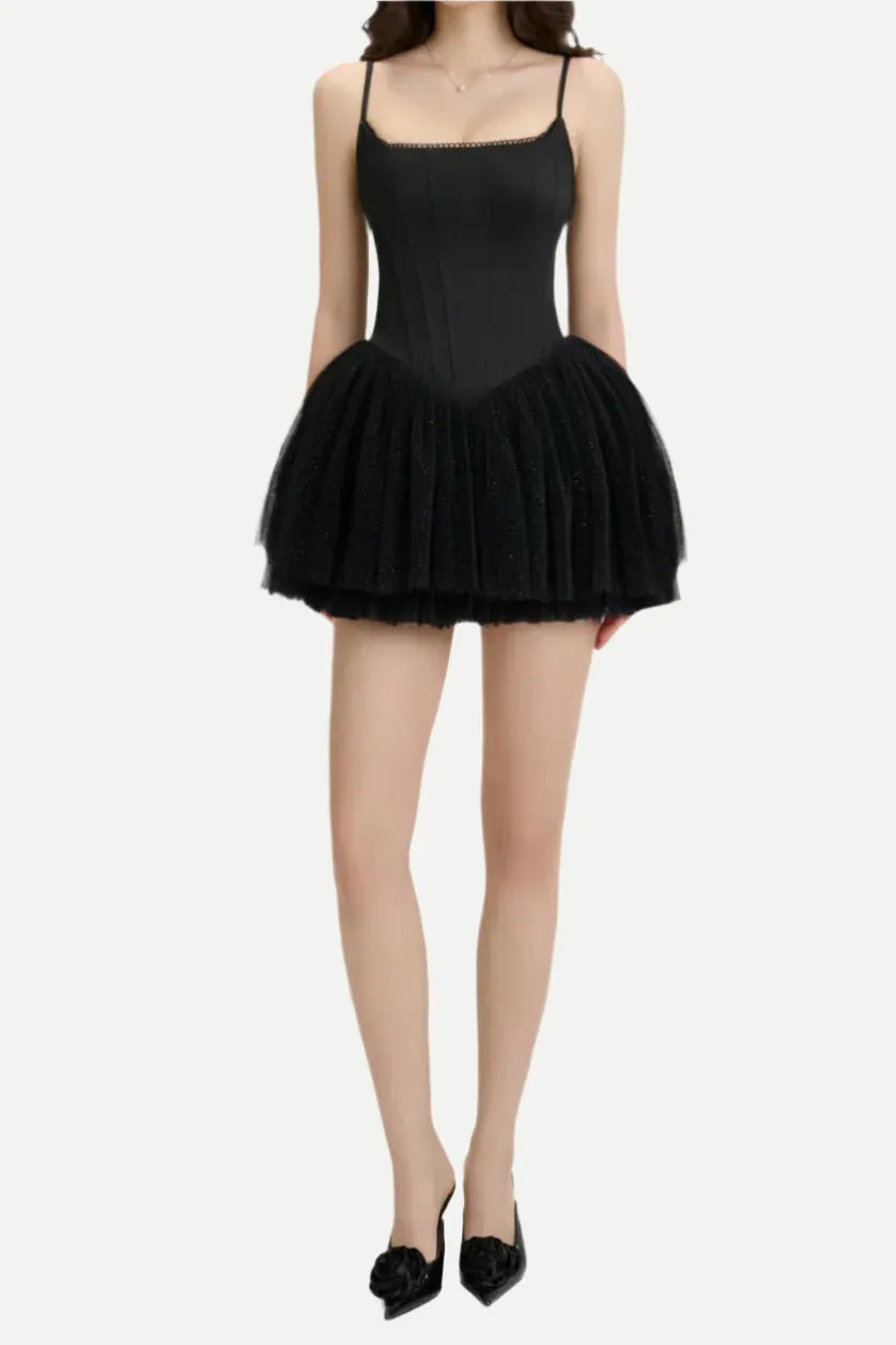 celeste lace bowknot backless mini dress in black Flowering Girl