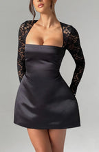 Sadie Mini Dress - Black Flowering Girl
