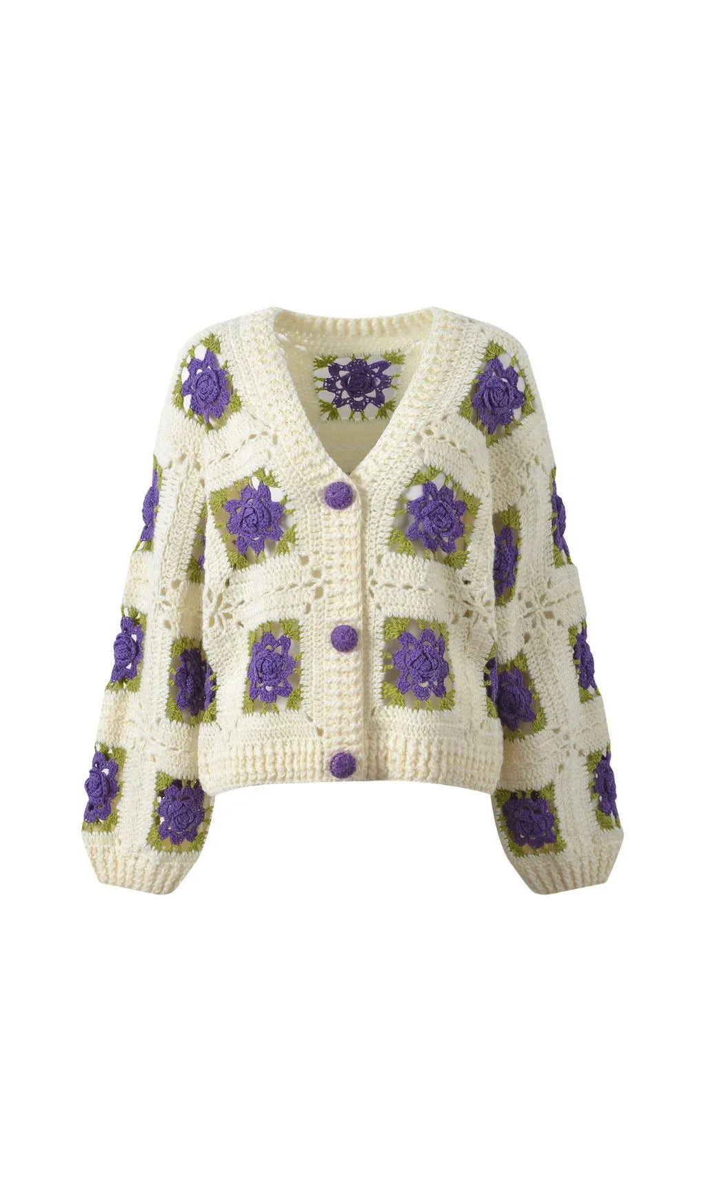 Hilario Flower Knit Cardigan Flowering Girl