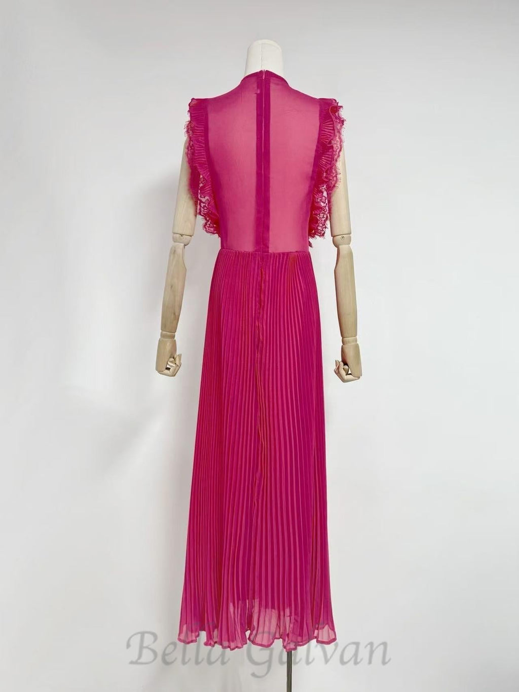 Chiffon Ruffled Maxi Dress in red Flowering Girl