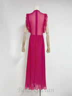 Chiffon Ruffled Maxi Dress in red Flowering Girl