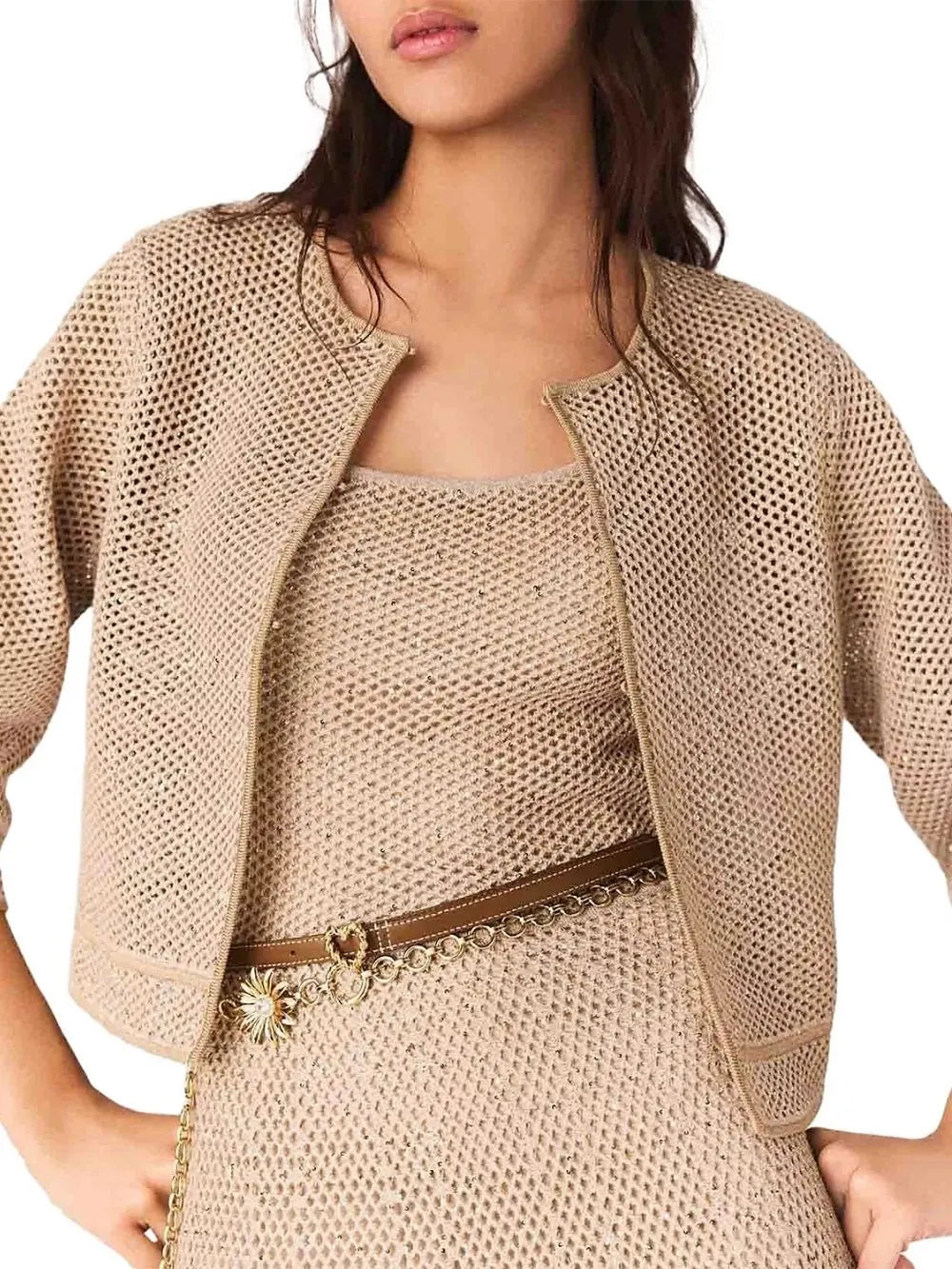Sequin Knit Cardigan Flowering Girl