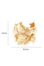 3D Textured Floral Wide Open Cuff Gold Bangle Flowering Girl