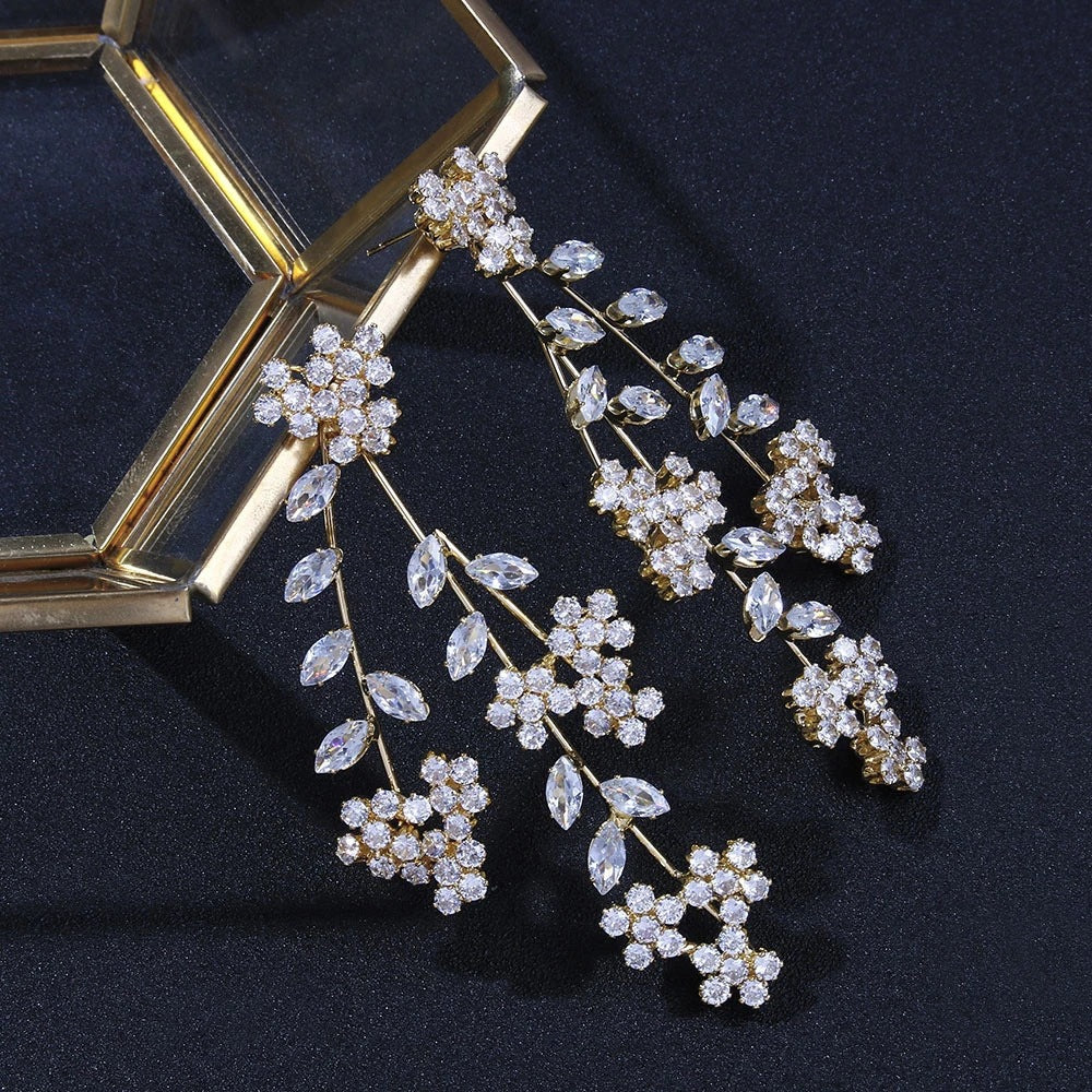 Floral Leaf Bridal Earrings Flowering Girl
