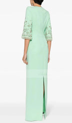 Glaucia Mint Embellished Maxi Dress Flowering Girl